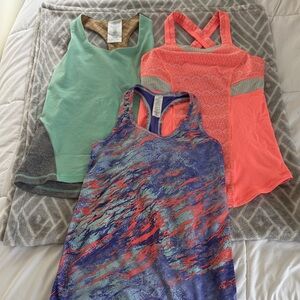 Ivivva Multicolor Tank Tops - Green, Orange, and Blue